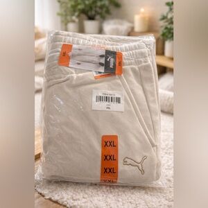 Puma Women’s Fleece Jogger XXL Ivory – NWT Cozy Lounge Sweatpants